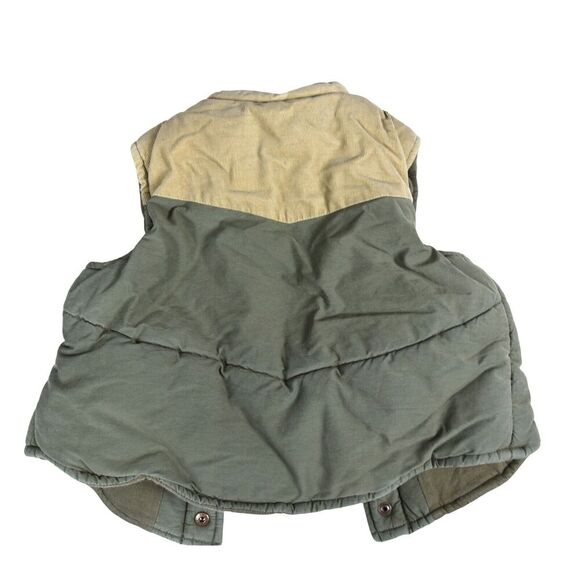 JANIE AND JACK Hunting Puff Vest Sz 2T Warm Snaps Corduroy Army Green - Picture 2 of 7